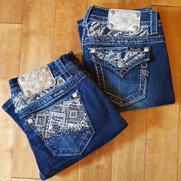 Miss Me Denim - BUNDLE 2 Pairs Miss Me Bootcut Bling Jeans size 27